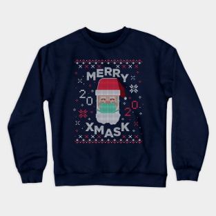 Merry Xmask 2020 - Santa Wearing Mask Crewneck Sweatshirt